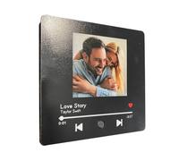 Cvoepobey Autocollants de Réfrigérateur pour Boîte à Musique Photo Autocollants de Réfrigérateur Musicaux Personnalisés Remplaçables Cadeau d'anniversaire de Photo Cadeau de Couple B