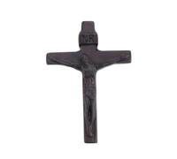 Cvoepobey Collier en Bois Croix de Jésus Cordon Collier Croix de Jésus Crucifix Pendentif en Bois Colliers pour Femme Pull Noir C
