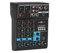 Cvoepobey Console de Mixage Audio Portable Professionnelle 4 Canaux Bluetooth Mixeur Dj Console avec Effet de Réverbération pour Karaoké Usb Live Stage Ktv