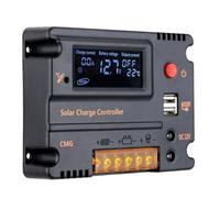 Cvoepobey Contrôleur de Charge Solaire 10 A 12 V/24 V, Régulateur de Batterie de Panneau Solaire, Interrupteur Automatique, Contrôleur Solaire, Compensation de Température