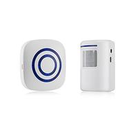 Cvoepobey Detecteur de mouvement de porte sans d'affaires Detecteur de porte de securite intelligent Alarme allee de securite a domicile avec 1 recepteur enfichable et 1 detecteur IRP Plug UE(