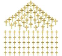Cvoepobey Ensemble de 100 Épingles à Croisées en Vrac, Épingles Dorées, Épingles Religieuses en Émail Doré, Ensemble D'Épingles en Émail Doré pour Aumônier Chrétien