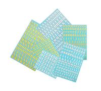 Cvoepobey Ensemble de 6 Feuilles de Stickers Alphabets et Chiffres de 9mm, Mini Lettres Autocollantes en Alliage Pailleté pour Résine Époxy.
