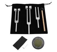 Cvoepobey Ensemble de Diapasons pour la Guérison 128 Hz, 256 Hz, 512 Hz et Activateur, Appareils de Thérapie Sonore, Instruments de Guérison Sonore pour les Chakras