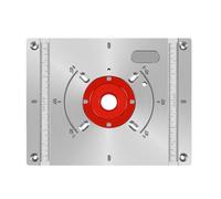 Cvoepobey Ensemble de Table de Fraisage Bakélite Flip-Chip Rainureuse de Fente Multifonctionnelle Coupe-Trou en Alliage D'Aluminium Rouge et Argenté