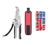 Cvoepobey Ensemble D'Outils de Câble, Dénudeur de Coudé Multifonction avec Porte-Clés à Ressort, Ensemble de Bornes Froides au Poignet Magnétique