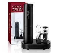 Cvoepobey Ensemble Ouvre-Bouteille Électrique avec Base de Chargement Tire-Bouchon Automatique avec Aérateur Verseur et Coupe-Capsule pour Cuisine