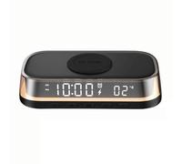 Cvoepobey Horloge, Thermomètre, Alarme, Chargeur sans, Multifonction, 15 W, Veilleuse Tactile