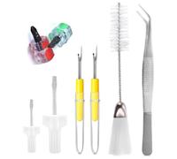 Cvoepobey Kit de Nettoyage de Machine à Coudre, 8 Outils de Réparation de Machine à Coudre avec Pince à Épiler, Brosse à Double Tête pour Machine à Coudre