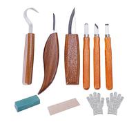 Cvoepobey Kit de Sculpture sur Bois, Composé de Polissage, Kit de Taille, Sculpture sur Bois, Cuillère, Coupe-Sculpture