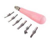Cvoepobey Kit D'Outils de Sculpture en Linogravure, Assortiment de Coupe-Linoléum avec 6 Lames pour Impression en Bloc pour Sculpture et Charpentier à Faire Soi-Même