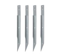Cvoepobey Pack de 4 Réparations de Poteau de Clôture, Piquet D'Ancrage Amélioré pour Réparer un Poteau de Clôture en Bois Incliné/Cassé