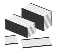 Cvoepobey Porte-Étiquettes Magnétiques 4 X 2 Pouces Porte-Étiquettes à Canal C avec Protecteurs en Plastique Transparent et Inserts en Papier Blanc 30 Jeux