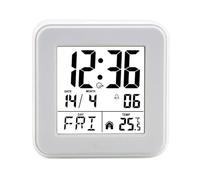 Cvoepobey Réveil à Calendrier Perpétuel, Horloge de Chevet à Commande Vocale avec Rétroéclairage, Horloge pour Personnes Âgées avec Température Blanche