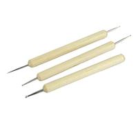 Cvoepobey stylo de ciseau en bois outils du Stylet de poignee en bois pour la sculpture en argile de gaufrage 3 pieces par un paquet