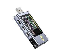 Cvoepobey Testeur USB Multifonction -FNB58 avec Fonction de Charge Type-C, Voltmètre, Ampèremètre et Mesure de la Capacité et de L'Ondulation.