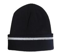 Cvoepobey Unisexe Bande RéFléChissante Tricoté Chapeaux Bonnets en Plein Air Cyclisme Ski Chaud Casquettes Femmes, Noir