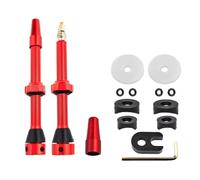 Cvoepobey Valve d'air Tubeless, pour Vélo de Route de Montagne Ensemble de Valves de Jante Tubeless Pièces de Rechange de Cyclisme Fixation Rouge-60 mm Installation Facile Facile à Utilise