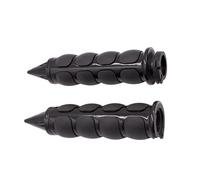 CVPX Poignées Moto Lot de 2 poignées de Guidon de Moto en Aluminium et Caoutchouc, 22 mm, Motif Flamme, pour Motos, VTT et Scooters D'accélérateur de Moto(Front Left)