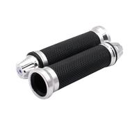 CVPX Poignées Moto Poignées de Moto en Caoutchouc pour pédale, Guidon, poignée modifiée, poignée d'accélérateur, poignée de réglage, poignées 22/24 mm D'accélérateur de Moto(Silver)
