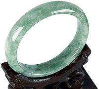 CVQJL Bracelet Jonc en Jade for Femme, Bracelet en Jade Naturel avec Fleurs flottantes, Couleur Jade, pour Femme, 56-62 mm, avec boîte, 62 mm