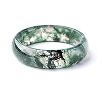 CVQJL Bracelet Jonc en Jade for Femme, Bracelet jonc en Jade et Agate Naturelle de qualité A pour Femme, élégant Bracelet Chinois Classique en Jade Vert, avec boîte à Bijoux, 56-64 mm, 58 mm