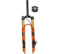 CVQJL Fourche à Suspension pneumatique pour vélo de 26, 27,5 et 29 Pouces, axe Droit de 1-1/8", débattement de la Roue Avant de 120 mm, Blocage Rapide 9 × 100 QR pour DH AM
