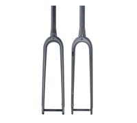 CVQJL Fourche Rigide pour vélo de Route Gravel, 100% Fibre de Carbone, Freins à Disque 700C, axe traversant Avant, 12 x 100 mm, Tube Droit/Conique 28,6 mm, 1-1/8", sans Filetage (Noir Mat, Conique)