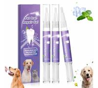 Cvreoz Pet Oral Repair Gel,Pet Clean Teeth Gel,Pet Oral Restoration Whitening Gel,Pet Teeth Cleaning PenOral Care,Eliminate Bad Breath,Teeth Whitening,Targets Tartar,Pet Teeth Breath Freshener (3Pcs)