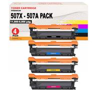 CVT Lot de 4 toners compatibles CE400X CE401A CE402A CE403A 507X - 507A pour HP Laserjet Enterprise 500 Color M551 M551n M551dn M551xh M575c M575dn M575f M570dw M570dn