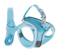 CVUTOVO 1 Ensemble Harnais et Laisse Réfléchissants pour Chiens Ensemble de Veste Maille Respirante pour Chiens Conçu pour Promenade Plein Air pour Chihuahua et Canicross