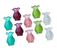 CVUTOVO 10 pièces Miniature Vase Set Resin Plastic Mini Planter Model for Small House Decoration Living Ornaments