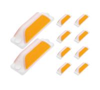 CVUTOVO 10 Plots Réfléchissants Jaunes en Polycarbonate pour Routes et Trottoirs, Faciles à Installer, Amélioration Visibilité Nocturne, Pack de 10 pour Autoroutes et Chemins