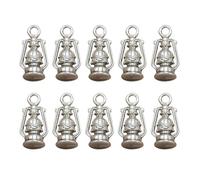CVUTOVO 10pcs Breloques Pendentifs Lanterne en Alliage Argenté Style Vintage pour Fabrication Bijoux Finition Soignée, pour Collier ou Bracelet D'amoureux