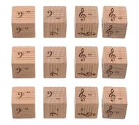 CVUTOVO 12 Pièces Dés en Bois à 8 Faces pour Pratique des Concepts Musicaux, Utilité Polyvalente en Classe, pour Débutants et Enseignants