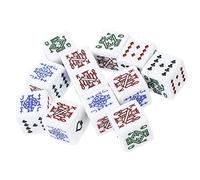 CVUTOVO 16Pièces Dés de Poker Blancs Acrylique Accessoires de Jeu pour Fête et Banquet de Dés de Poker Menteur Amusants