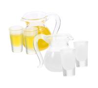 CVUTOVO 2 Ensembles Miniature Juice and Milk Jug Set Decorative Doll House Accessories Realistic Home Decor for Miniature Scenes