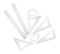 CVUTOVO 2 Ensembles Règle et Rapporteur en Plastique Ps 30cm - Ensemble Portable Multifonction pour Mathématiques, École et Bureau - Comprend Équerre Isocèle et Règle Droite Trousse