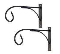 CVUTOVO 2 Ensembles Support de Plante Suspendu en Fer Noir | Paniers à Fleurs et Carillons, Gain de Place, Usage Intérieur Extérieur