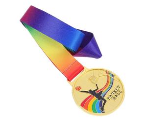 CVUTOVO 2 Médailles de Basket et Rôle D'incitation en Alliage de Zinc Or Ruban, Design Créatif Lot de 2 Pièces pour Jeux Scolaires et Événements Sportifs
