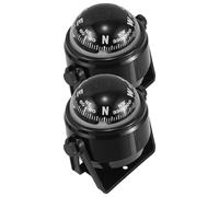 CVUTOVO 2 Pièces Boussole Magnétique Noire pour Voiture et Bateau en Abs, Résistante à l'usure avec Installation Rapide, pour Aventure en Plein Air