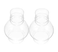 CVUTOVO 2 Pièces Lamp Glass Chimney Replacement Tall Vintage Oil Lamp Shade With Diameter Bases Wind Resistant Hurricane Shade For Kerosene Lanterns