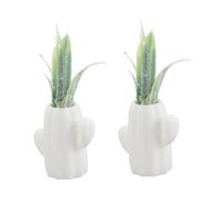 CVUTOVO 2 pièces Miniature Plants for Dollhouse Artificial Greenery Bonsai Pots Realistic Tiny Succulent Decoration for Fairy Garden and Home Model