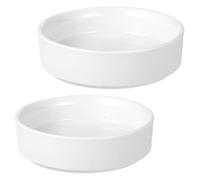 CVUTOVO 2 Pièces Soucoupe Ronde pour Pot de Fleur en Céramique Blanche | Collecte L’eau Excédentaire, Retient la Terre Renversée, Usage Intérieur