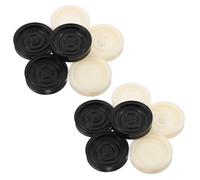 CVUTOVO 24 Pièces de Jeu de Dames en Plastique Noir et Blanc Accessoires Universels pour Backgammon et Jeu de Société Pions Compacts et Portables pour Standard