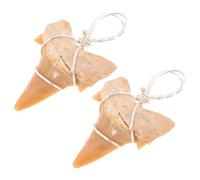 CVUTOVO 2pcs Pendentifs Dent de Requin en Résine Artificielle Décorative pour Fabrication de Colliers, Fine Finition, pour Présents de Festival et Activités en Plein Air