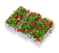 CVUTOVO 3 pièces Miniature Flower Beds for Dollhouse Micro Landscape Decor with Artificial Plants for Model Building and Indoor Decoration