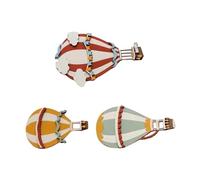 CVUTOVO 3PCS décoration de ballon mural en montgolfière en bois en forme de montgolfière, photo de montgolfière, bords lisses, décoration murale pour chambres et chambres d'enfant