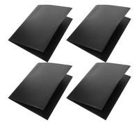 CVUTOVO 4 Pièces Dossiers de Documents en Plastique, Fichiers à Double Poche, Plastique, Noir, pour Papiers et Documents, Rangement des Copies D'examen, Bureau