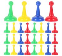 CVUTOVO 40Pièces Échecs Plastique Colorés pour Jeux de Société Accessoires de Remplacement pour Échecs Jetons de Jeu pour Les Mathématiques et Jouer